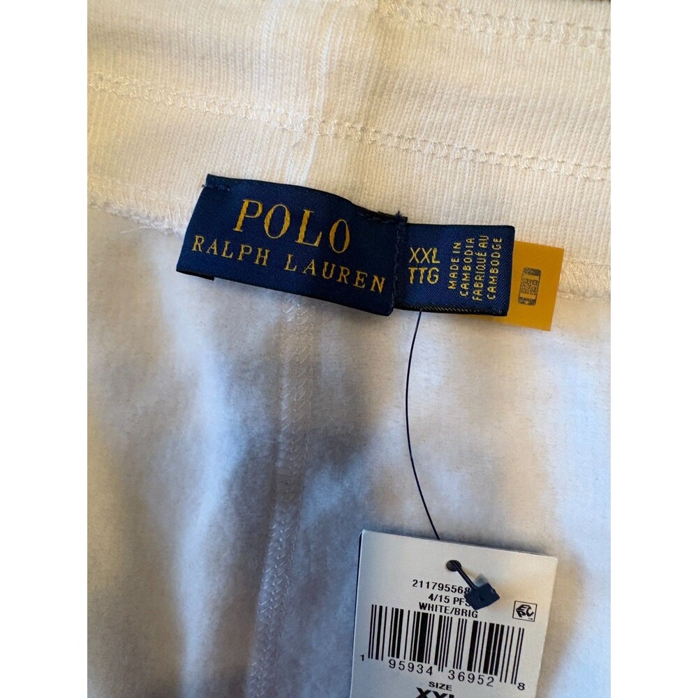 POLO Ralph Lauren Shorts Womens XXL Sweat White All Over Logo Drawstring NWT $89 - Picture 10 of 11